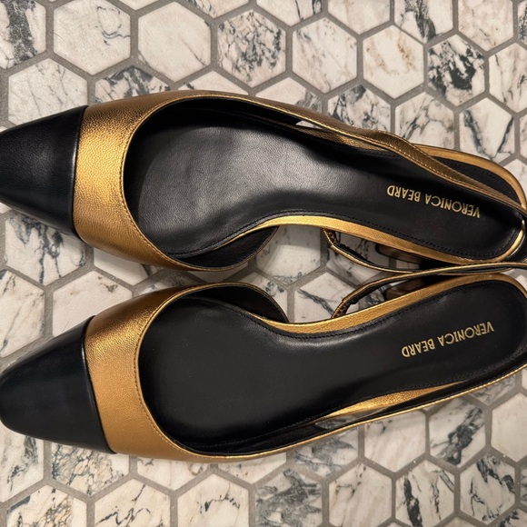 Veronica Beard Black and Gold Heels Never Worn - Picture 2 of 4